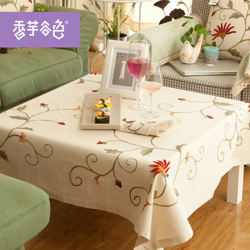 Китайский ручной работы вышитые скатерть высокое Качественный хлопок Скатерть