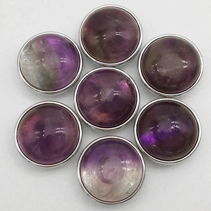 

Amethyst Stone Snap Buttom For Bracelet (fit 18mm 20mm Snap) Oem, Odm T308