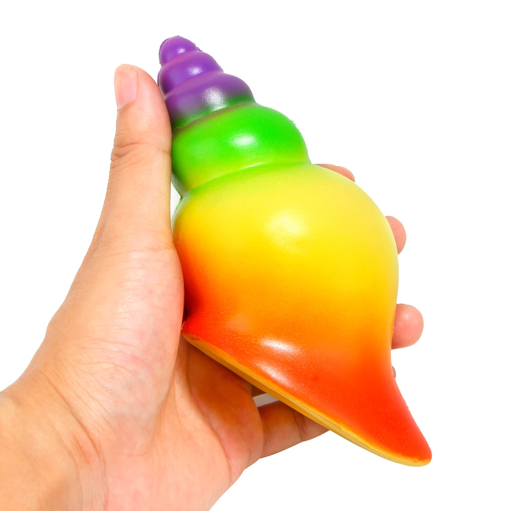 17 см Jumbo Kawaii мягкие радужные пляжные раковины супер медленно поднимающийся мягкий хлеб сладкий ароматизированный ребенок игрушка подарок оригинальная упаковка