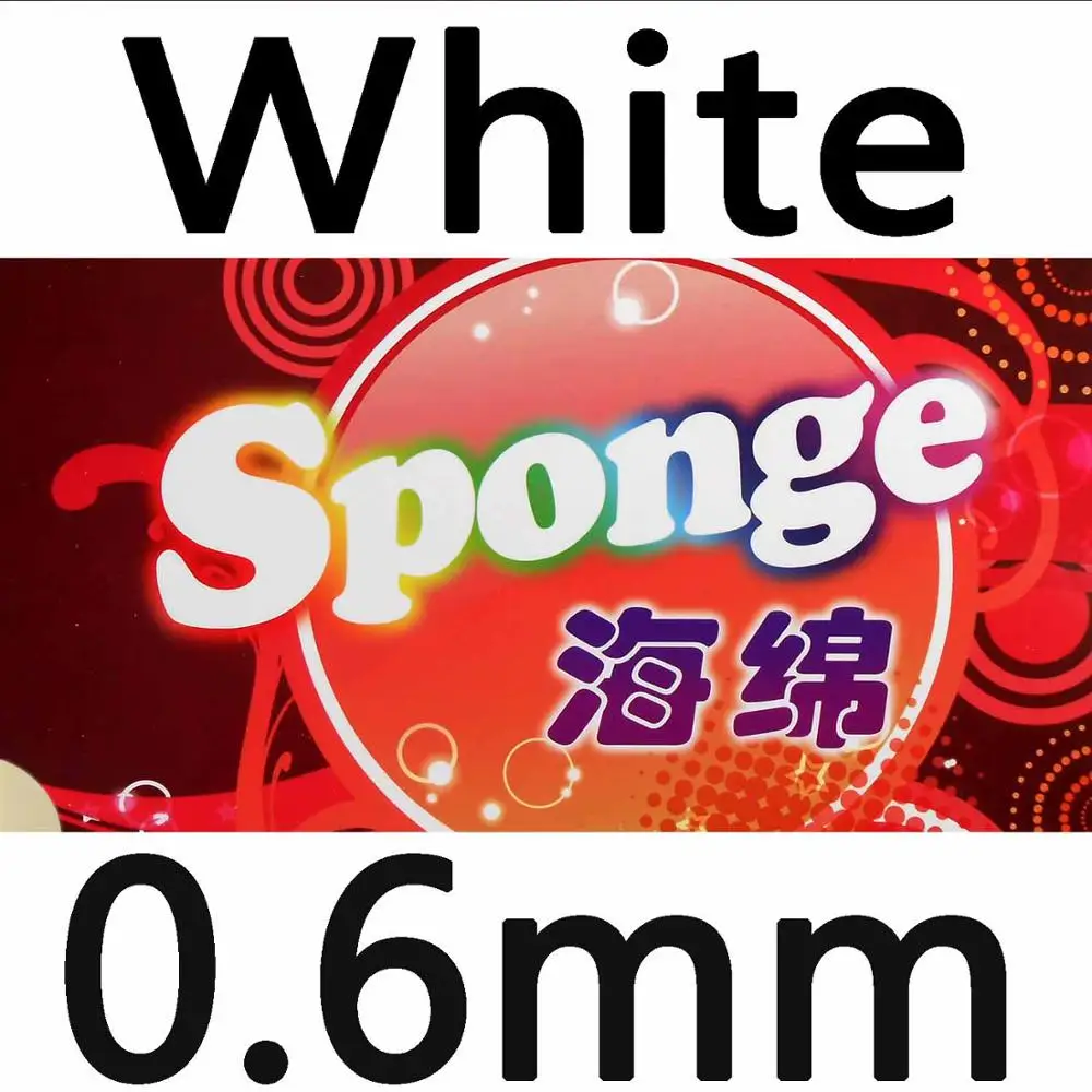 White 0.6mm 61 секундная высокая эластичность губка для настольного тенниса - Цвет: White 0.6mm