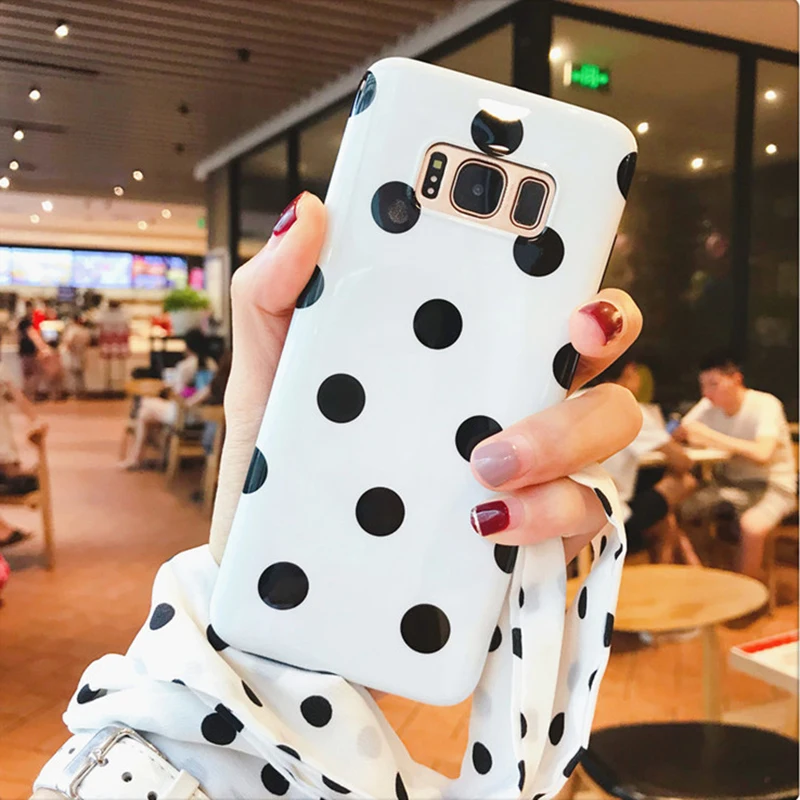 Модные чехлы YHBBCASES в горошек для телефонов Samsung Galaxy S10 5G S8 S9 Plus Note 10 8 9 блестящий IMD