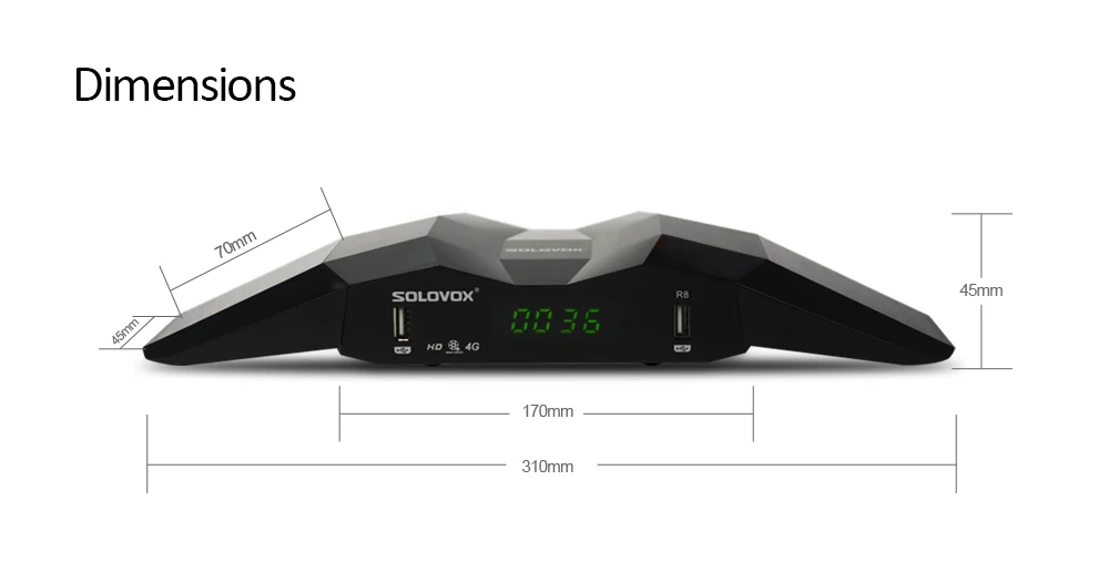 2PCS NEW ARRIVAL free shipping Original SOLOVOX R8 1080p Full HD Satellite Receiver Support Youpron YouTube CCCAM/MGCAM/NEWCAM |