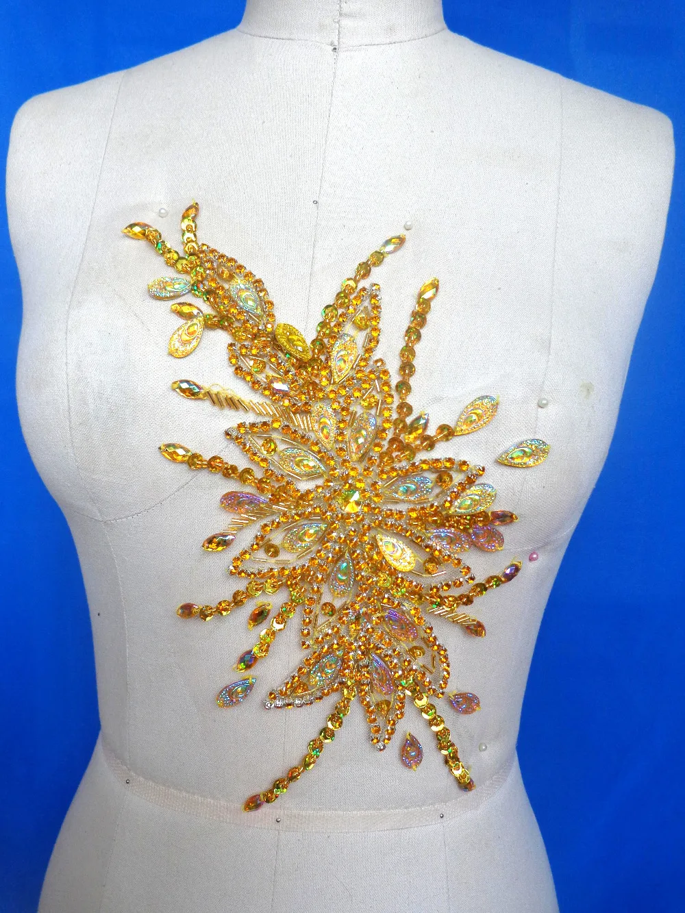 Ослепительное Золотое пришитое Стразы A107 Pure ручной работы аксессуары для платья