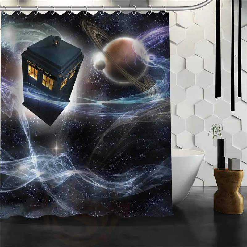 Custom doctor who Police box занавеска для душа ванна Новинка водонепроницаемая ткань из полиэстера крючки для штор