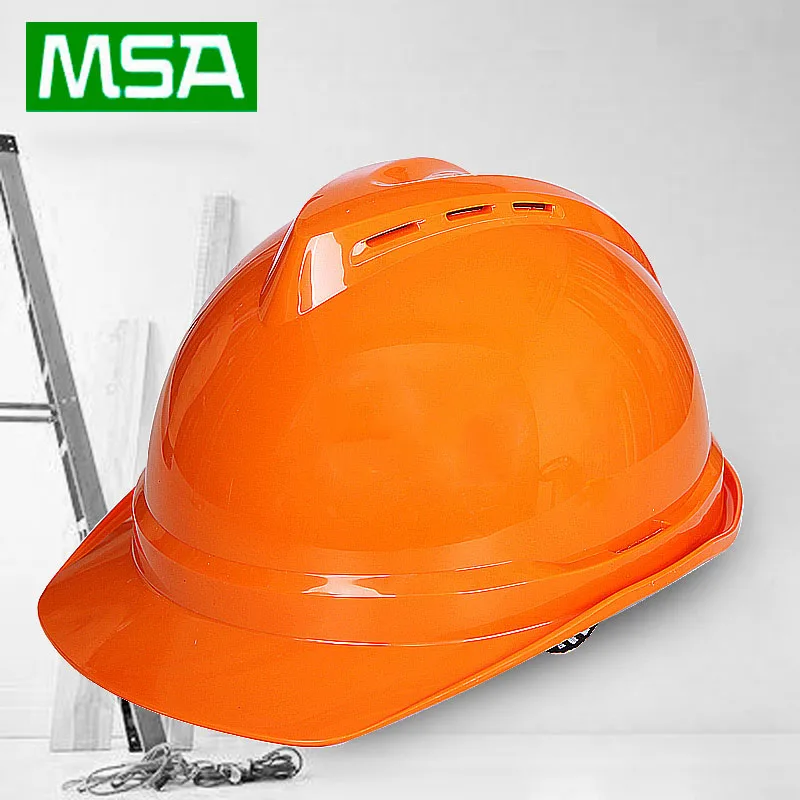 MSA защитный шлем V-Gard ABS тип материала жесткая шляпа дышащая Рабочая крышка безопасности труда строительство рабочие защитные шлемы