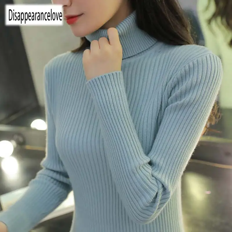 

Disappearancelove turtleneck sweater female 2021 autumn and winter south Korean version pullover long sleeve thick sweater