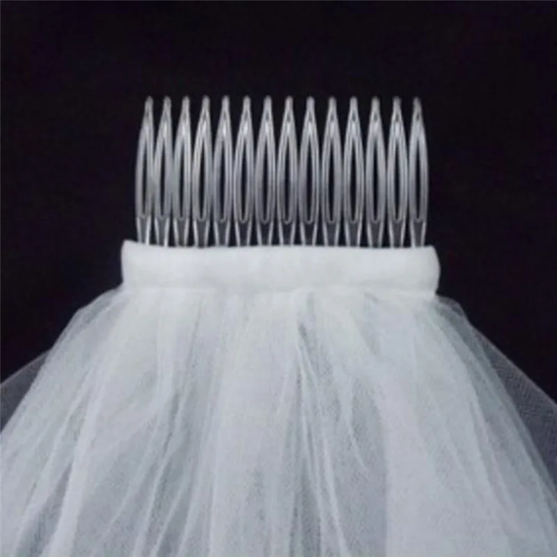 Фата свадебная двухслойная с атласной каймой и гребнем|wedding bridal|bridal weddingbridal comb |