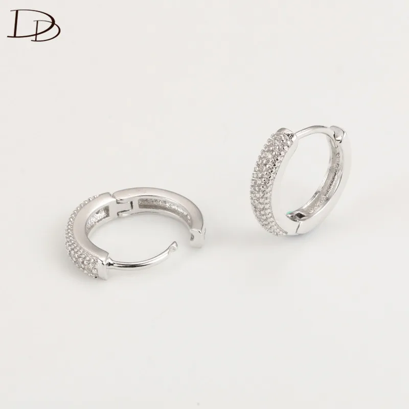 Шикарный обручем маленькие серьги для женщин AAA циркон серебряный цвет brinco в