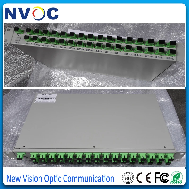 1*32 1U19inch FTTH стойка держатель ABS коробка тип оптического PLC волокна сплиттер