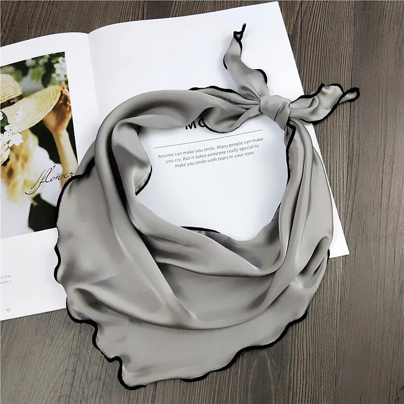 Winfox Элегантный женский, черный, красный Шелковый, чувственный головной вырез, сатиновый шарф, обтягивающий ретро-галстук для волос, небольшой модный длинный шарф