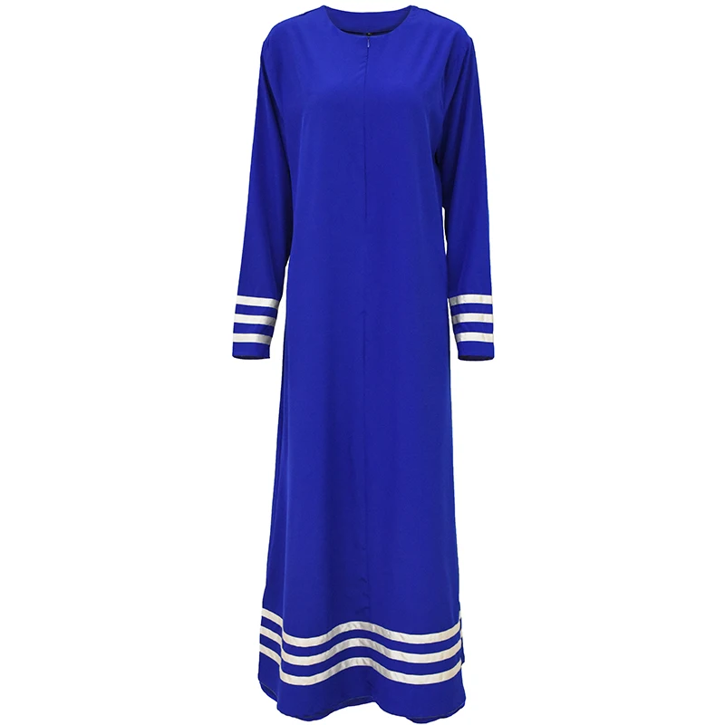 Мусульманское платье голубое в стиле пэчворк искусственное Дубая женское для