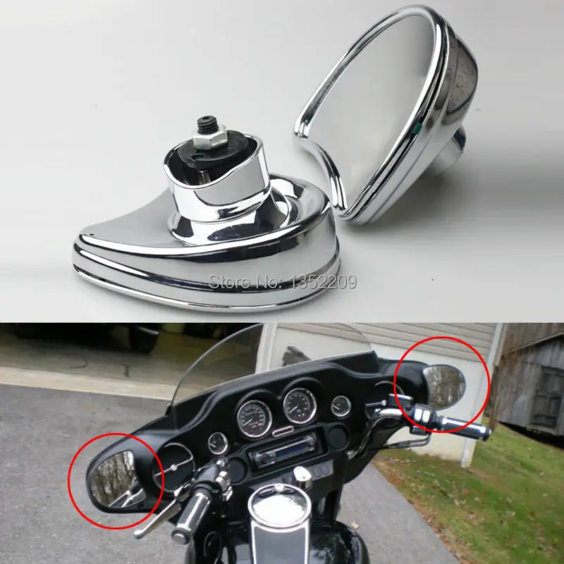 

New Chrome Fairing Mount Mirrors Rearview Fits For 96-13 Harley Street Glide Electra Glide FLHX FLHT FLHTC 96-14