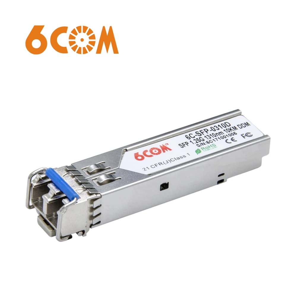 6COM совместимый для TP-LINK TL-SM311LS, 1000Base-LX гигабитный SFP мини модуль приемопередатчика gbic, SMF 1310nm 10 км
