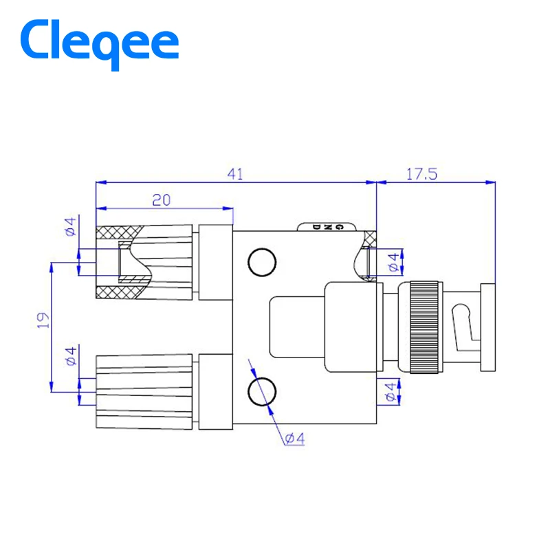 2018 Cleqee P7009 1 шт. штекер BNC на два двойных разъема типа банан RF адаптер соединитель