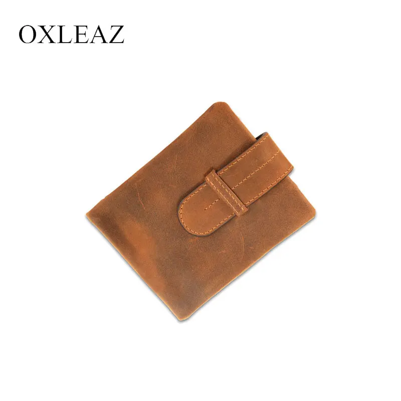 OXLEAZ винтажные Короткие повседневные кожаные маленькие кошельки Crazy Horse кошелек
