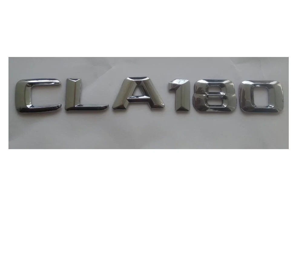 

Chrome 3D ABS Plastic Car Trunk Rear Letters Words Badge Emblem Decal Sticker for Mercedes Benz CLA Class CLA180