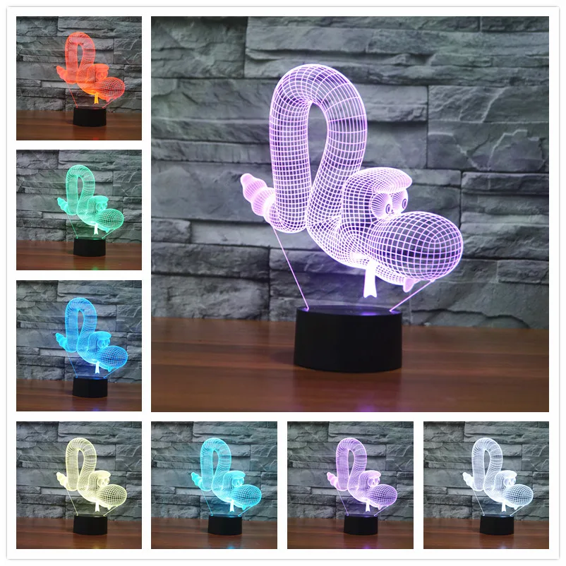 2016 Lamparas 3D Led Настольная лампа настроения для праздника Bulbing свет USB Череп Ironman