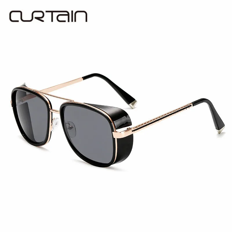 Мужские и женские квадратные солнцезащитные очки в стиле панк брендовые