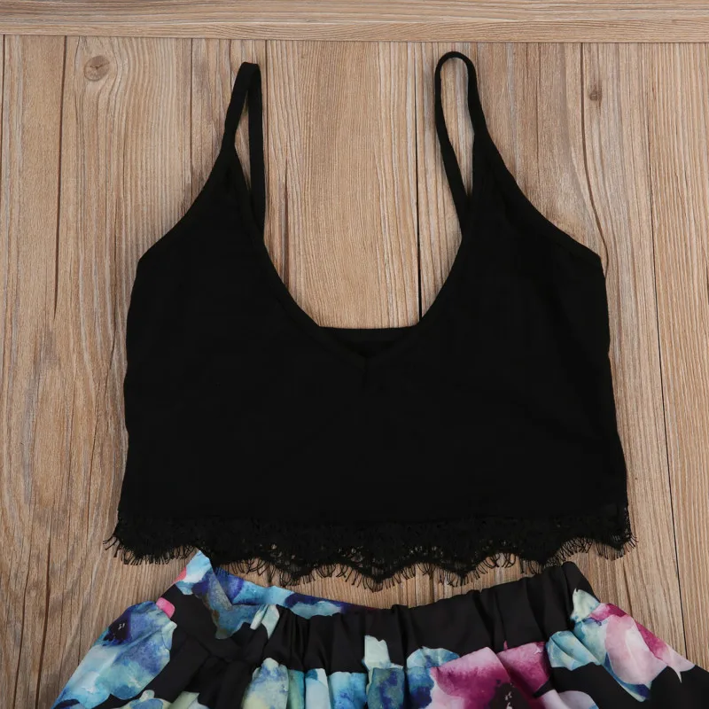 Платье для мамы и дочки Одинаковая одежда семьи летний женский укороченный топ