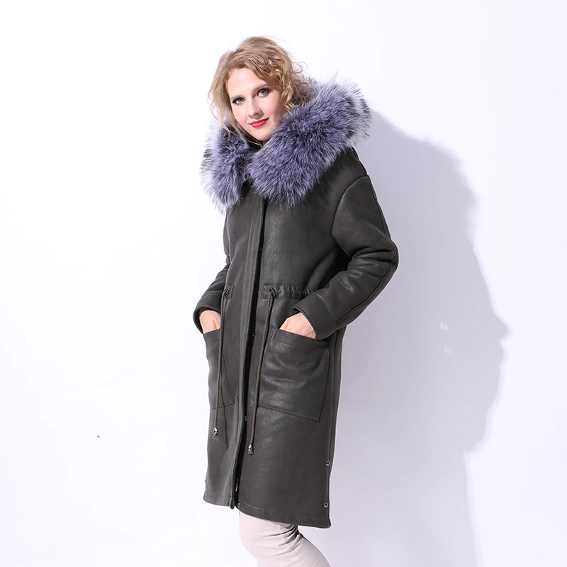 Завод прямые поставки новинка 2017 пальто с искусственным мехом женские зимние