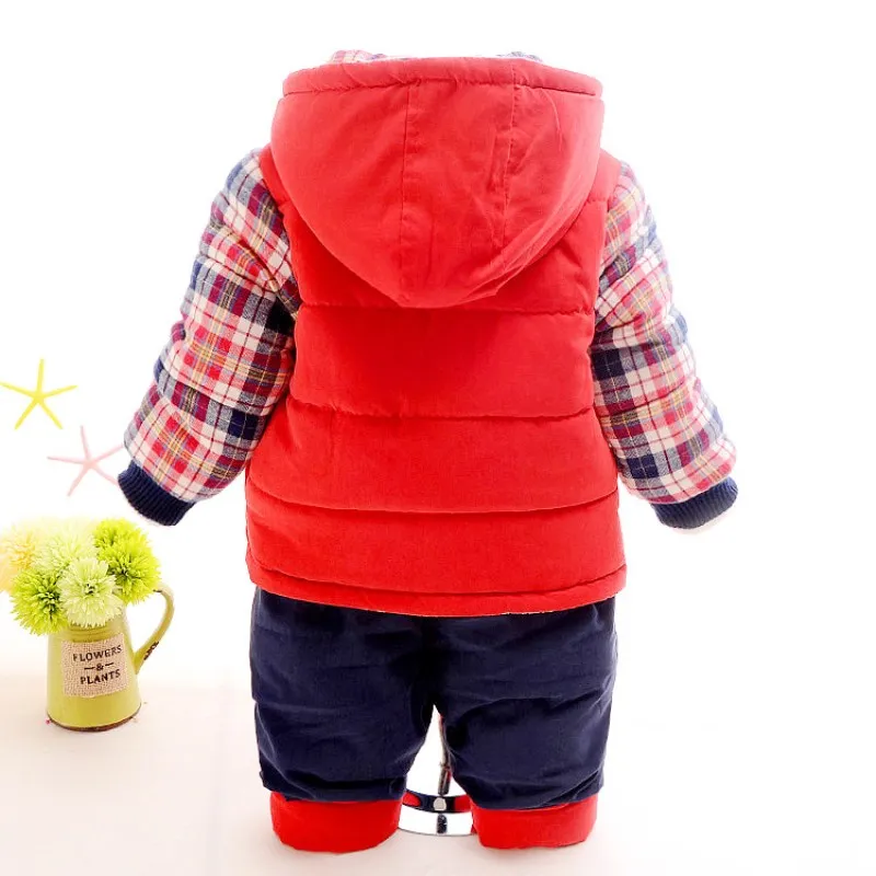 New 2017 Baby boys winter clothing suit set warm down jacket+pants long sleeve coat kis fashion clothes 12M-3years |