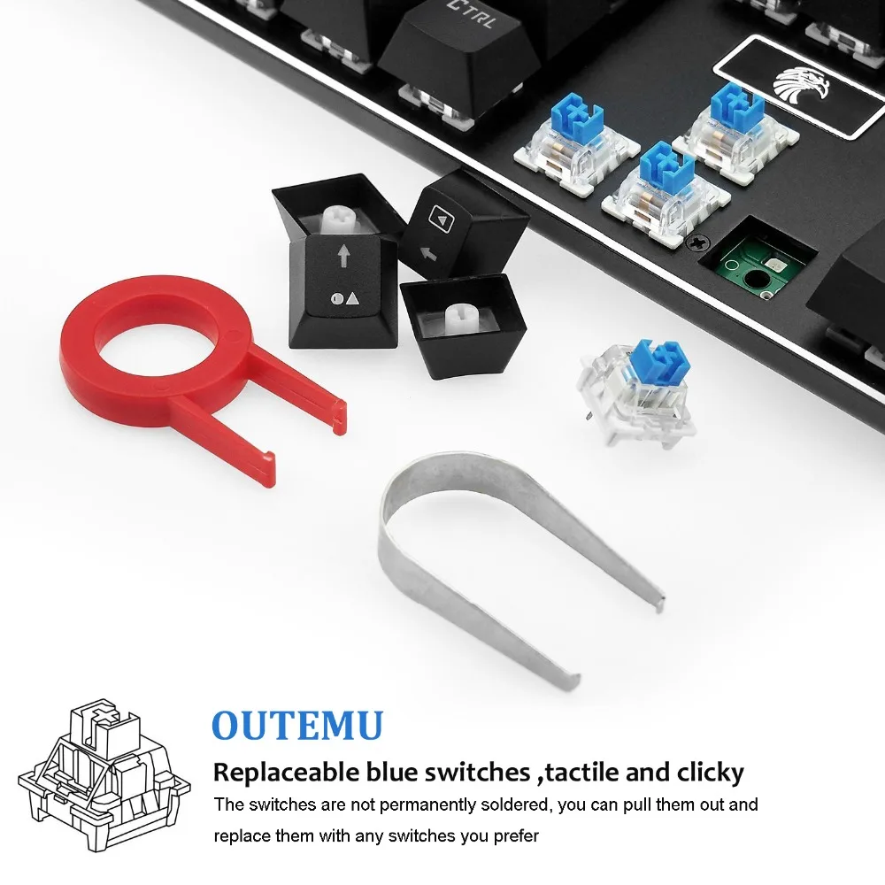 Z88 RGB игровая клавиатура полный Размеры Outemu щелкающие с механическими кнопками
