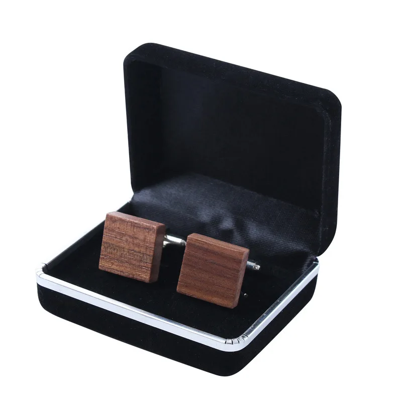 walunt Cufflinks Деревянные Запонки Pince Cravate Stropdas набор зажимов для галстука для мужчин и женщин с подарочным чехлом - Окраска металла: walunt Cufflinks