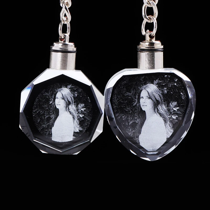 Заказной Кристальный персонализированный брелок для ключей Фото Кулон