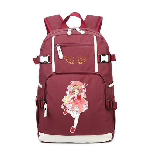 16 Аниме карты Captor розовый милый рюкзак Mochila Feminina SAKURA Kawaii женские сумки на плечо холщовые школьные сумки рюкзак для книг - Цвет: 16