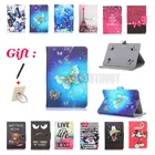 Универсальный мультяшный чехол-подставка из искусственной кожи размером 10,1 дюйма для Alcatel One Touch Pixi 3 (10) 3G 9010X 9010 10,1 дюйма, чехол для планшета + 2 подарка