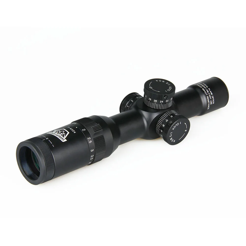 Canis Latrans 1-4x24 IRF прицел+ 2MOA 1X мини Красный точка зрения+ Riflescope пузырьковый уровень+ 30 мм двойной прицел крепление OS1-0292