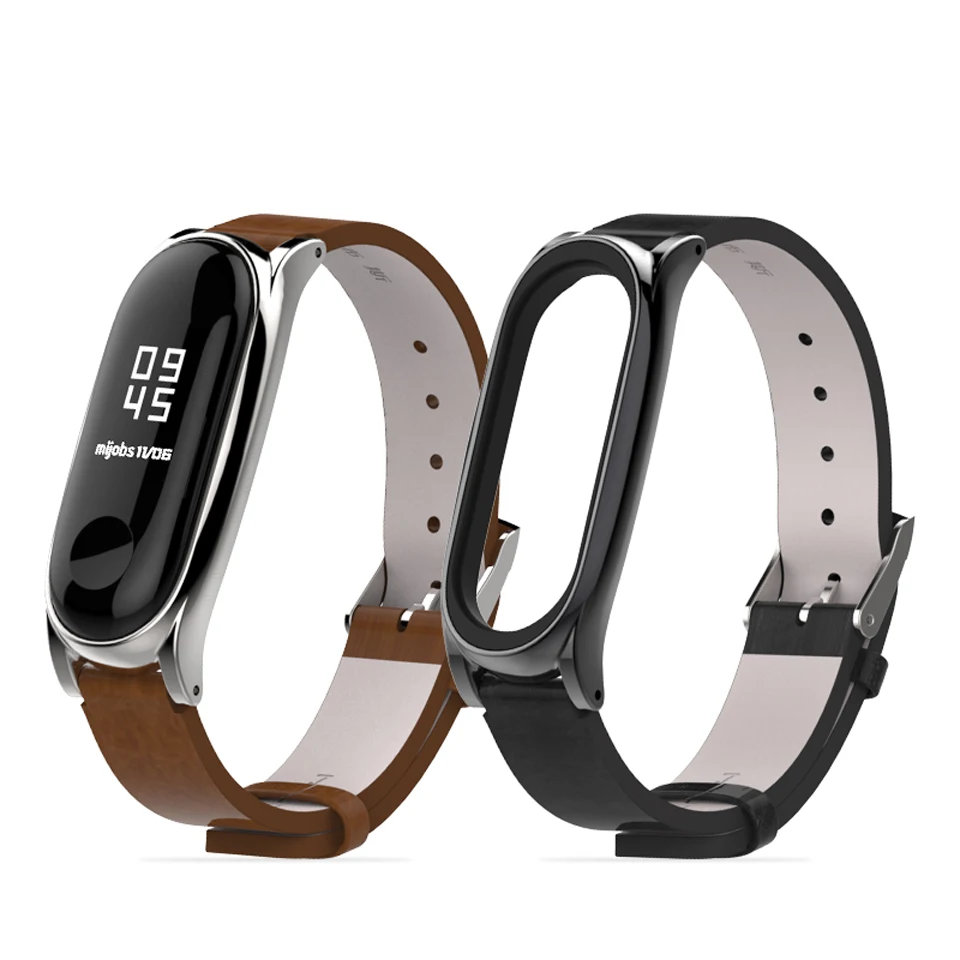 Ремешок для Mi Band 5 из искусственной кожи ремешок браслета Xiaomi 4 NFC Global сменные