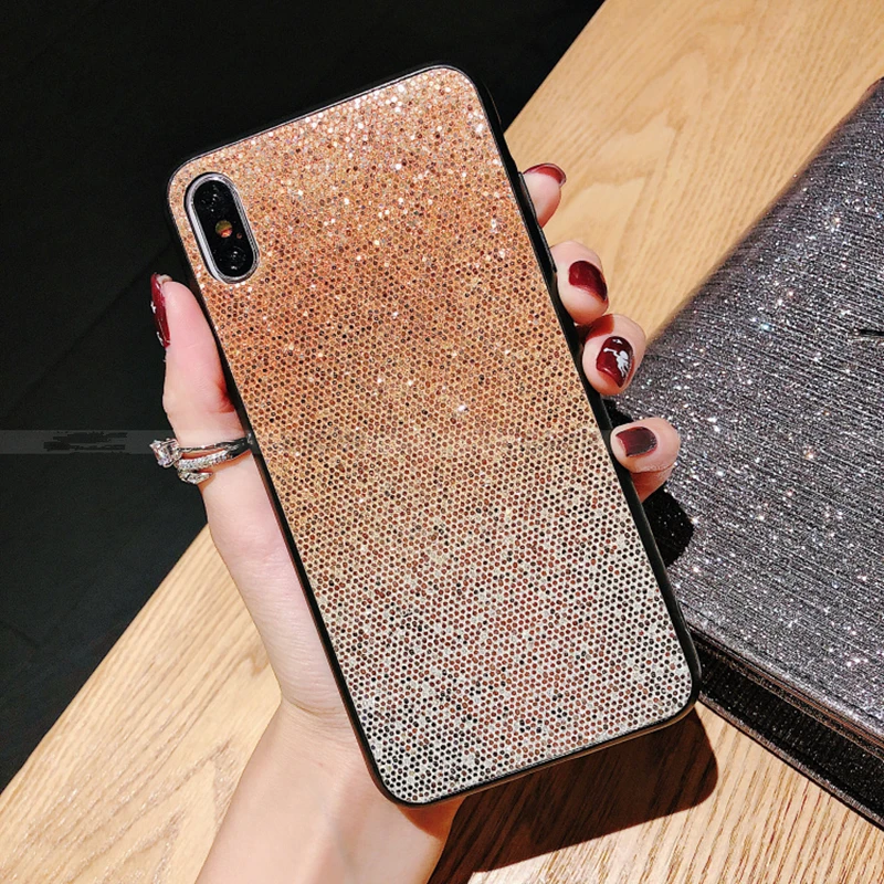 Note10Pro DIY держатель с кристаллами+ меховой шарик+ ремешок чехол для телефона для iPhone 11 PRO MAX 6 6s 8 7 Plus XSMAX XR градиентный блестящий чехол