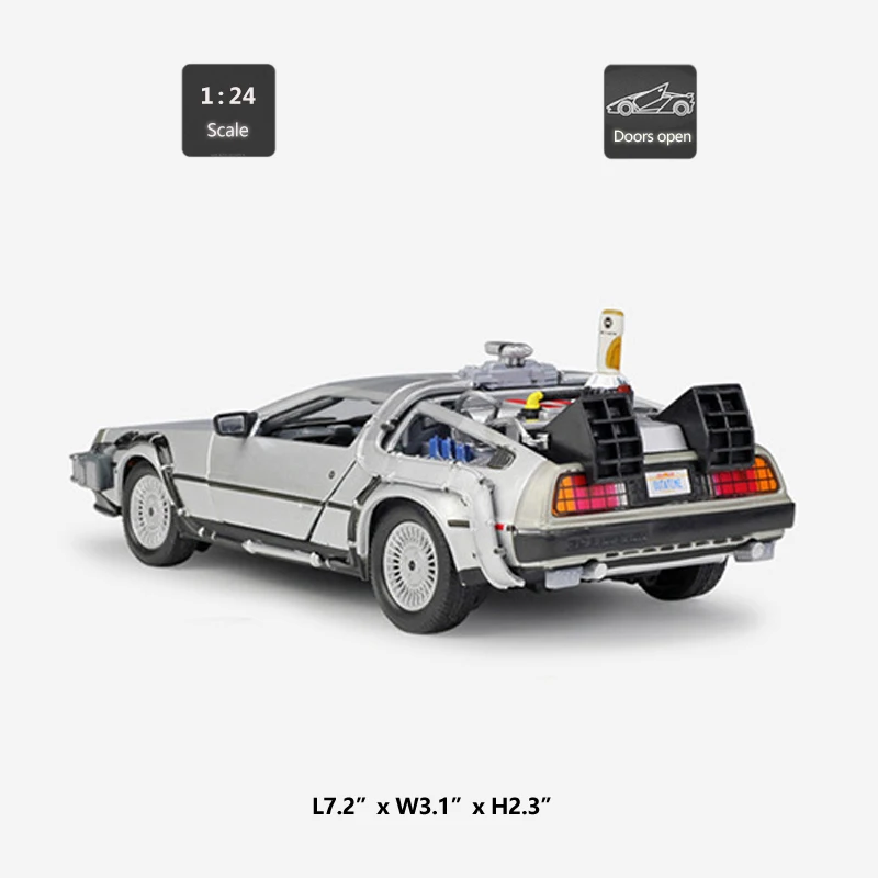 HOMMAT имитация Welly масштаб 1:24 DeLorean DMC 12 Назад в будущее 2 Модель автомобиля из сплава