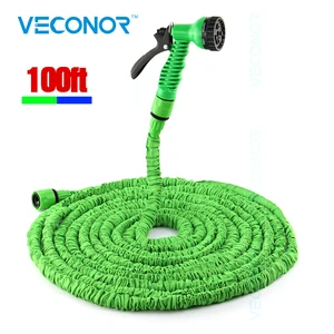 Image 1 - 100ft 30m expandable flexible magic water hose pipe with spray nozzle gun garden hose retractable water pipe