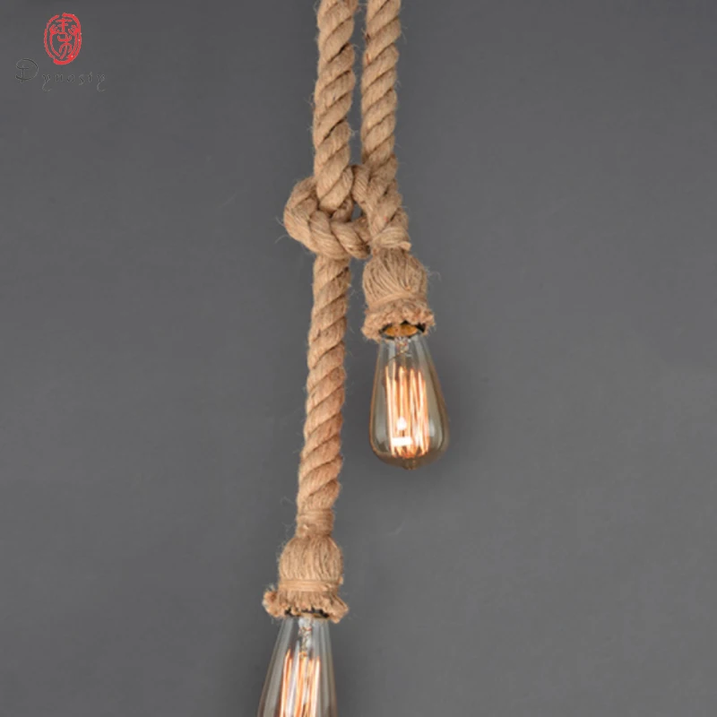 Подвесной ретро светильник с династией плетеная веревка ручной работы сделай