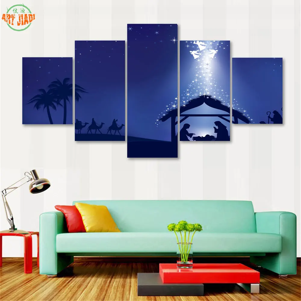 Новинка 5 шт./компл. холст искусство Рождество HD живопись украшения для дома