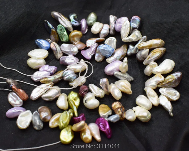 freshwater pearl MULTICOLOR  REBORN KESHI BAROQUE FLAT 8-20MM  FPPJ wholesale beads nature loose beads for DIY jewelry