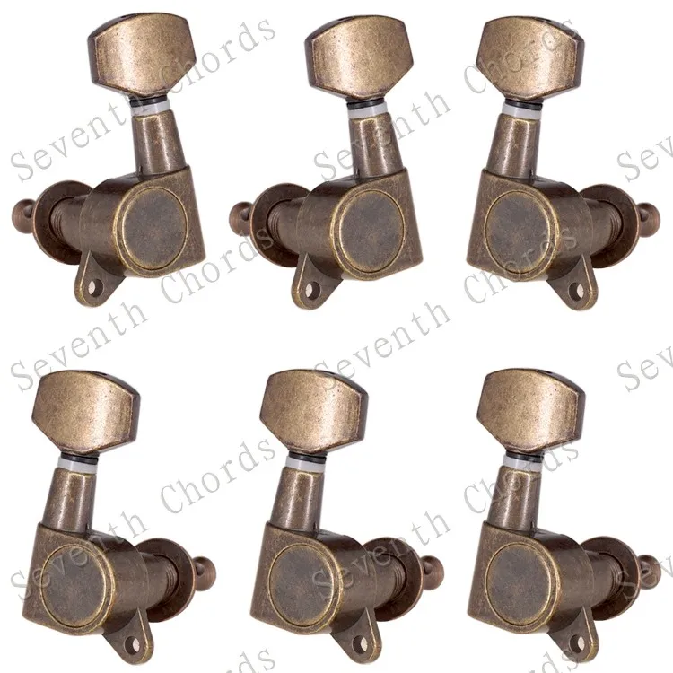 Набор 6 шт. Sealed-gear Guitar Tuning Pegs ключи тюнеры машинные головки для гитары-хромовый и черный и золотистый выбор