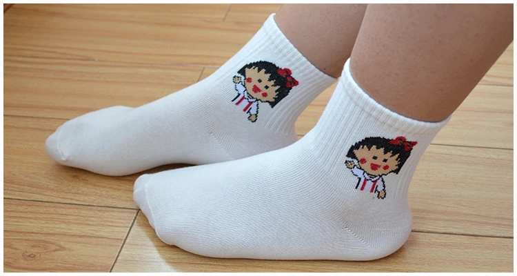 10 пар/уп. белый Harajuku милые женские хлопковые носки милый мультфильм Мода для девочек короткие смешные носки с подарочной коробке