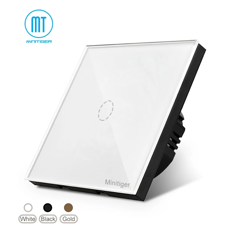 Бесплатная доставка MiniTiger ЕС сенсорный экран настенный выключатель света белое
