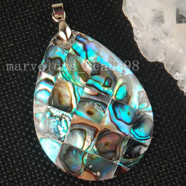 MC3074 Water Drop Красивые ювелирные изделия, Новая Зеландия, Абалон, раковина, капля воды, продолговатая овальная подвеска в форме сердца, бусина WB290 - Окраска металла: MC3074 Water Drop