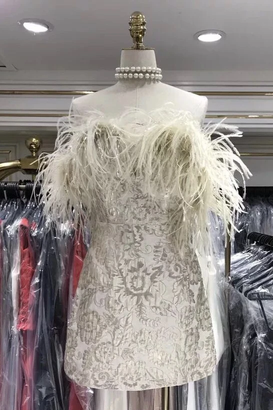Вечерние Сексуальное Женское Платье летнее цельное платье без бретелек платье, украшенное перьями с платье без рукавов с принтом мини-платье X092