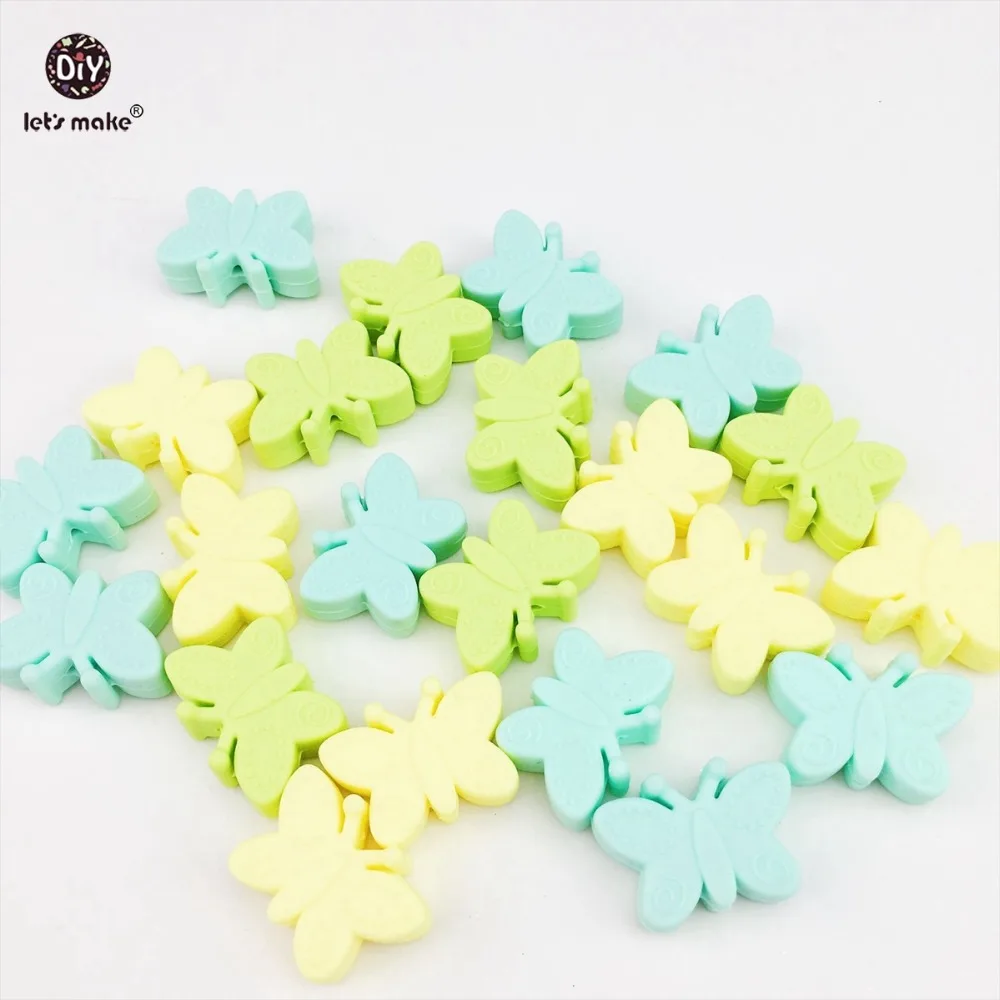 Let's Make-Cuentas peque&ntilde;as de silicona para dentici&oacute;n, cuentas de 3cm, sin BPA, para mordedor de beb&eacute;, 10 unidades-4
