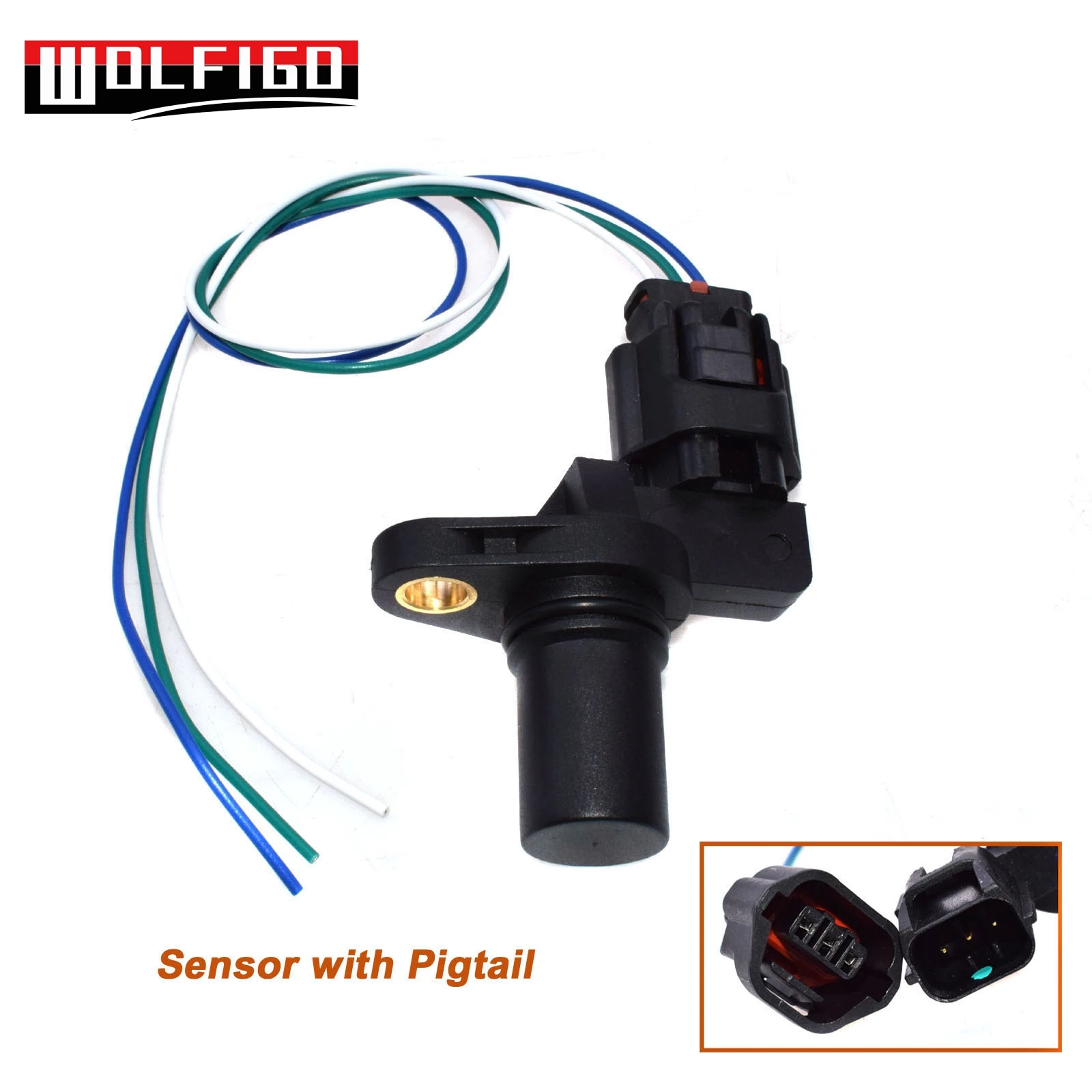 Sensor with Harness WOLFIGO Датчик положения распределительного вала Разъем жгут для hyundai Sonata Kia SU4976, 39131038050,39310-38050,1800350 - Цвет: Sensor with Harness