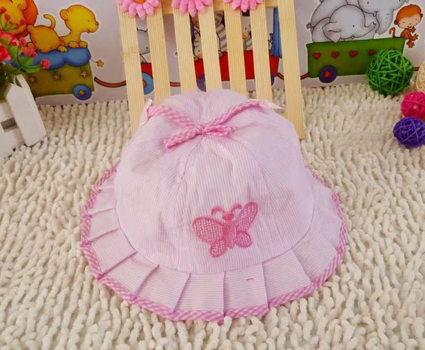 Летняя кепка для новорожденных хлопковая дышащая с принтом в виде бабочки 3 вида