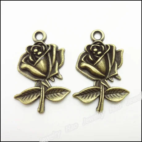 40 шт. винтажные подвески в виде цветов античные бронзовые браслеты ожерелье