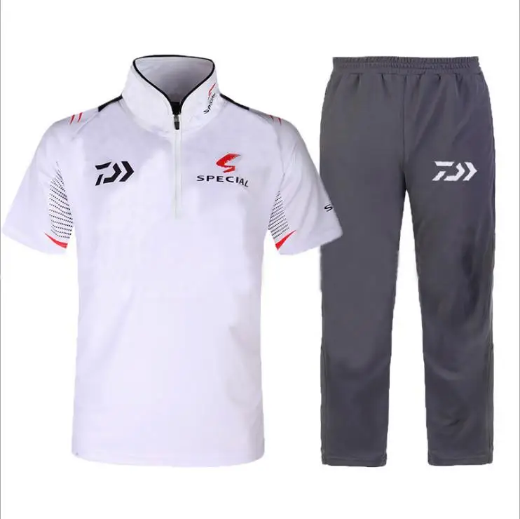 Летний Мужской Быстросохнущий дышащий костюм для рыбалки рубашка с коротким