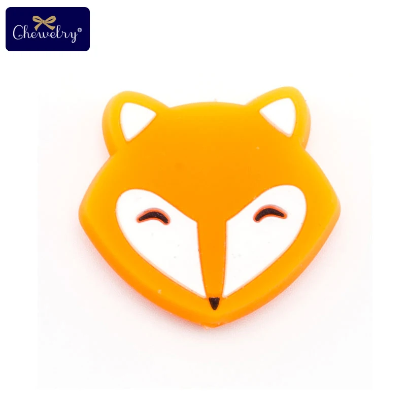 3 шт. детский Прорезыватель лиса мультфильм грызунов силиконовые бусины мини DIY
