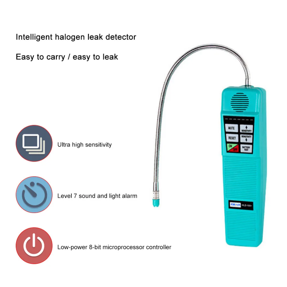 

Air Conditioning Refrigerator Halogen Gas Leak Detector HLD-100+LED Halogen Detector Probe Sound and Light Alarm